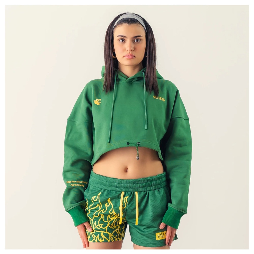 Kill Crew WOLF CROP HOODIE - GREEN size Small